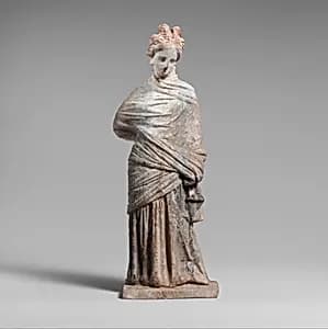 Terracotta draped woman by Unknown Artist