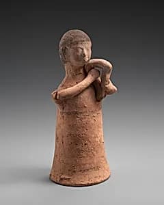 Terracotta female musician by Unknown Artist