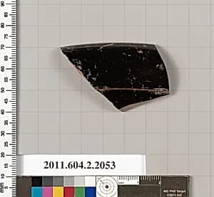Terracotta fragment of a lid? by Unknown Artist