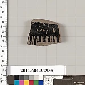 Terracotta fragment of a lid? by Unknown Artist