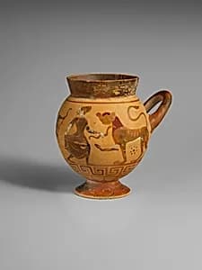 Terracotta globular cup by Tityos Painter