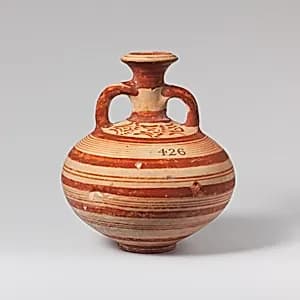Terracotta globular flask by Unknown Artist