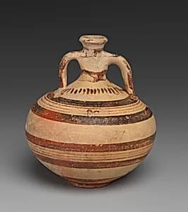 Terracotta globular flask by Unknown Artist