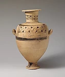 Terracotta Hadra hydria (water jar) by Unknown Artist