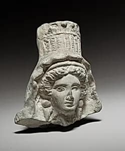 Terracotta head of a goddess by Unknown Artist