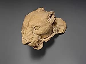 Terracotta head of a panther by Unknown Artist