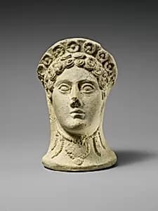 Terracotta head of a woman by Unknown Artist