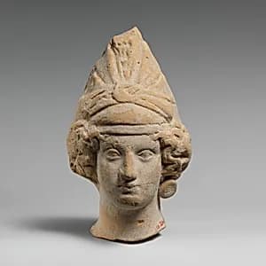 Terracotta head of a woman by Unknown Artist