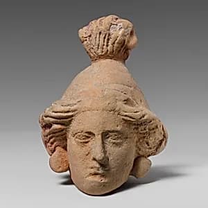 Terracotta head of a woman by Unknown Artist