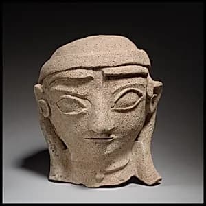 Terracotta head of a woman by Unknown Artist