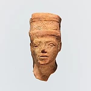 Terracotta head of a woman by Unknown Artist