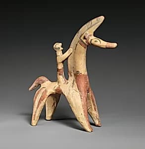Terracotta horse and rider by Unknown Artist