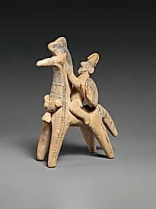 Terracotta horse and rider by Unknown Artist