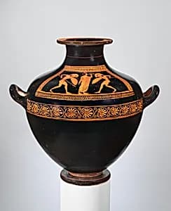 Terracotta hydria: kalpis (water jar) by Dikaios Painter