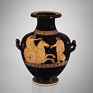 Terracotta hydria: kalpis (water jar) by Unknown Artist