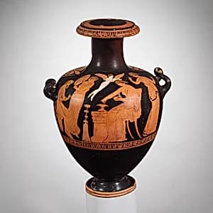 Terracotta hydria: kalpis (water jar) by Unknown Artist