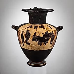 Terracotta hydria (water jar) by Mastos Painter