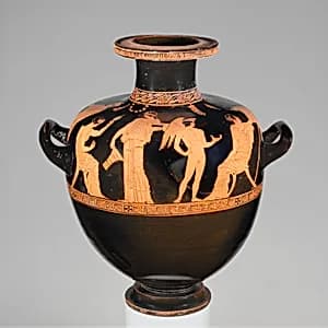 Terracotta hydria (water jar) by Orpheus Painter