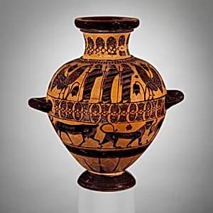 Terracotta hydria (water jar) by Ptoon Painter