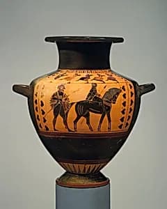 Terracotta hydria (water jar) by Lydos
