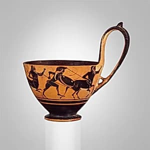 Terracotta kyathos (cup-shaped ladle) by Unknown Artist