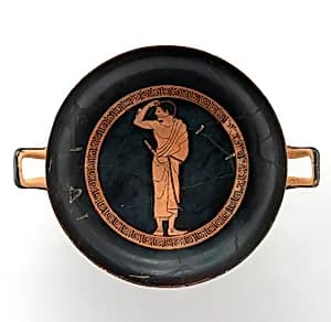Terracotta kylix (drinking cup) by Antiphon Painter