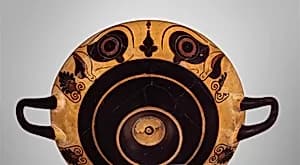 Terracotta kylix (drinking cup)