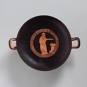 Terracotta kylix (drinking cup) by Painter of London E 100