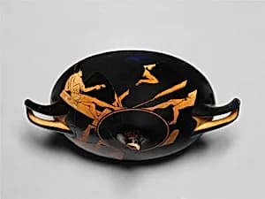 Terracotta kylix (drinking cup) by Antiphon Painter
