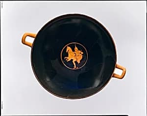 Terracotta kylix (drinking cup) by Psiax
