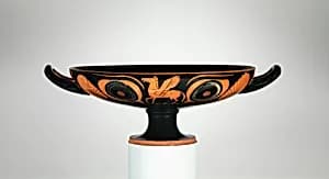 Terracotta kylix (drinking cup) by Psiax