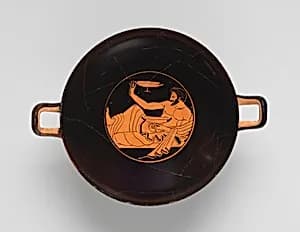 Terracotta kylix (drinking cup) by Kleophrades Painter