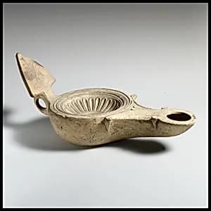 Terracotta lamp by Unknown Artist