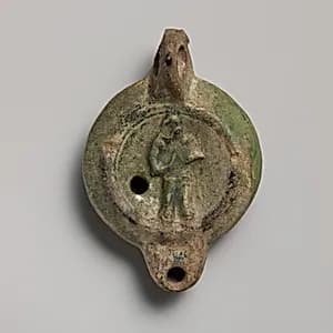 Terracotta lamp by Unknown Artist