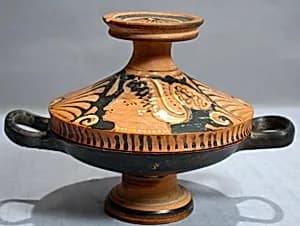 Terracotta lekanis (dish) with lid by Unknown Artist