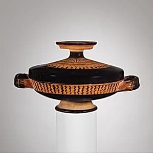 Terracotta lekanis with lid (dish) by Unknown Artist