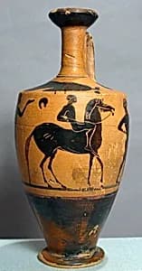 Terracotta lekythos by Attributed to the Cock Painter