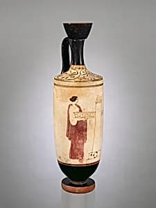 Terracotta lekythos (oil flask) by Unknown Artist