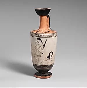 Terracotta lekythos (oil flask) by Painter of the Yale Lekythos