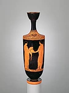 Terracotta lekythos (oil flask) by Phiale Painter