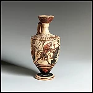 Terracotta lekythos (oil flask) by Class of Athens 581.1