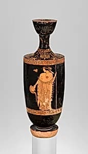 Terracotta lekythos (oil flask) by Brygos Painter