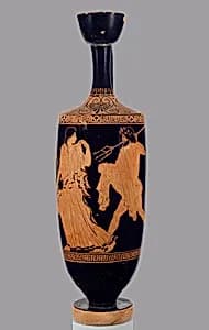 Terracotta lekythos (oil flask) by Phiale Painter