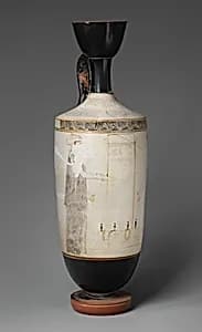 Terracotta lekythos (oil flask) by Bosanquet Painter