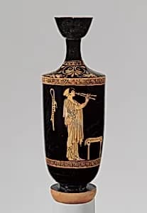 Terracotta lekythos (oil flask) by Brygos Painter