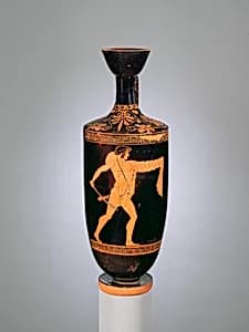 Terracotta lekythos (oil flask) by Oionokles Painter