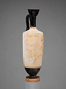 Terracotta lekythos (oil flask) by Reed Painter