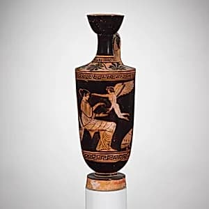 Terracotta lekythos (oil jar) by Bowdoin Painter