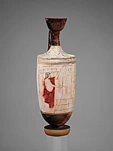 Terracotta lekythos (perfume flask) by Sabouroff Painter