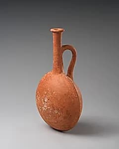 Terracotta lentoid flask by Unknown Artist